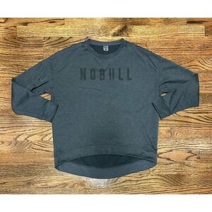 NOBULL Performance Crewneck Spellout Sweatshirt Fleece Grey Women's Sz S